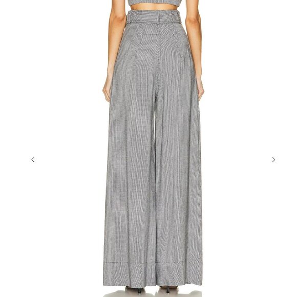 NWOT MATTHEW BRUCH Wide Leg Pleated Pant in Black Houndstooth size 1 / Small - Picture 3 of 10